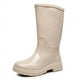 thumbnail image 1 of Botas de lluvia para mujer de tubo alto de color caramelo multicolor, botas impermeables de una pieza a prueba de lluvia, 1 of 6