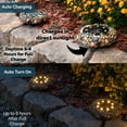 thumbnail image 2 of Morvat Brown LED Solar Powered Rock Pathway Lights, Amber Light, 6 Pack, 2 of 7