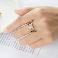 thumbnail image 2 of K-KED Fashion Gold plated Ring Sprkly Cubic Zircon Women Delicate Jewelry Sz 6-10-6, 2 of 6