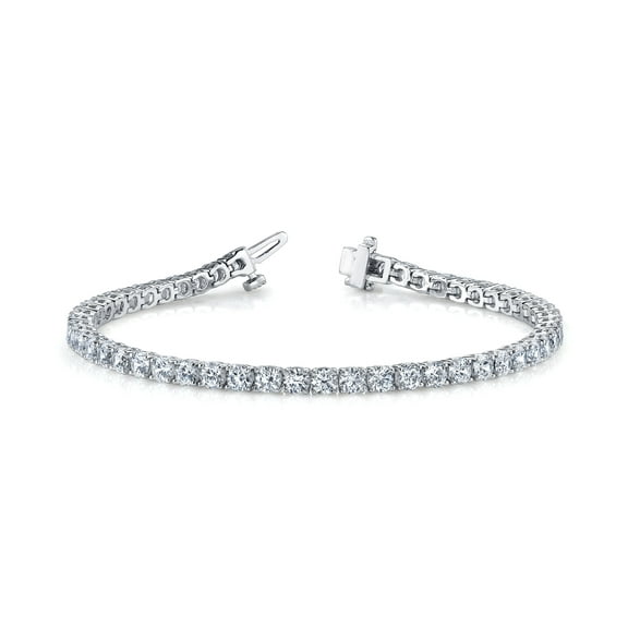 JewelMore 2.00-15.00 Carat Diamond, Tennis Bracelet (J-K, I2-I3) 14K White Gold, Yellow Gold or Rose Gold4 Prong Set Round-cut Diamond Bracelet | Real Diamond Jewelry for Women