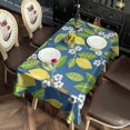 thumbnail image 2 of Yellow Lemon Fruit Flowers Blue Pattern Rectangle Tablecloth 60"x102",Waterproof Polyester Rectangle Table Cloth, Wipeable Spillproof Polyester Tablecloth for Dining, Camping, Indoor and Outdoor, 2 of 6