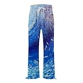 thumbnail image 4 of YUANGUANST Womens Dress Pants Women's Beach Boho Style Loose Casual Straight Leg Pants Office Slacks, 4 of 4