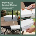 thumbnail image 5 of Round Outdoor Tablecloth with Umbrella Hole and Zipper, Brown Grey Tablecloth with Elastic Waterproof, Modern Brown Geometric Patio Table Covers for 36" - 44" Picnic Pool Tables, 5 of 9
