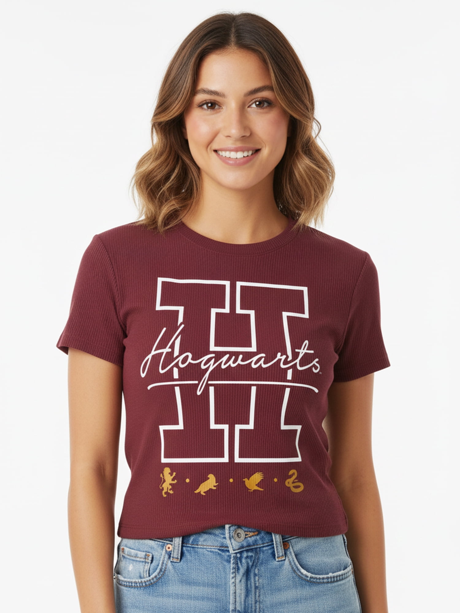 Harry Potter, Women's & Young Women's Graphic Short Sleeve Baby Tee, Sizes XXS-2XL