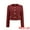 Dark Red, variant on DARING DIVA Women's Tweed Short Jacket Collarless Office Cropped Blazer S Brown