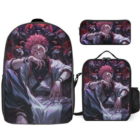 Jujutsu Kaisen 3 Piece Set School Bag Set Daypack Backpack Tote Bag Combination