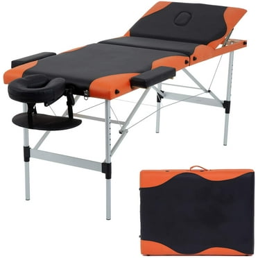 BestMassage 3-Fold Portable Massage Table w/ Carrying Case, Aluminum, 84", Black