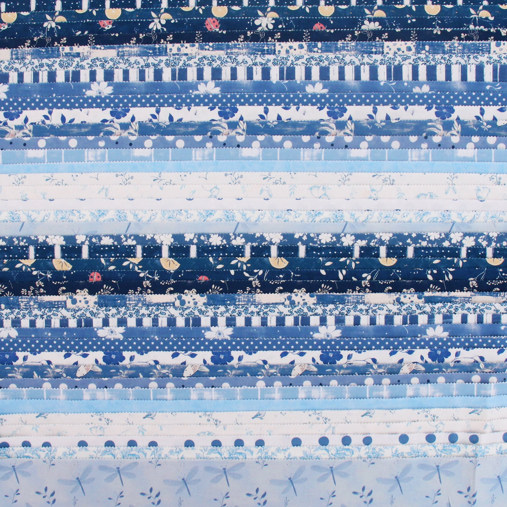 ThreadArt Exclusive Prints Jelly Roll Fabric Strips for Quilting, Crafting, and Sewing, 40 Precut Fabric Strips in Blue Prints, Premium Cotton for Quilts, Crafts, Rugs, Blankets, Clothing and More