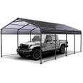 thumbnail image 3 of HOTEEL 12x21ft Heavy Duty Metal Carport with Galvanized Steel Roof, Steel Carport Kits Outdoor with Metal Roof, Galvanized Car Shelter for Tractors, Pickup, Boat, Car, 3 of 9
