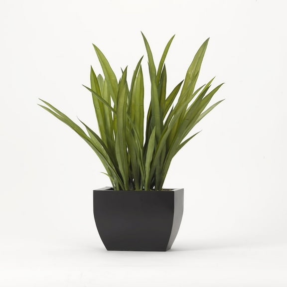 D & W Silks Tall Orchid Foliage in Rectangle Metal Planter
