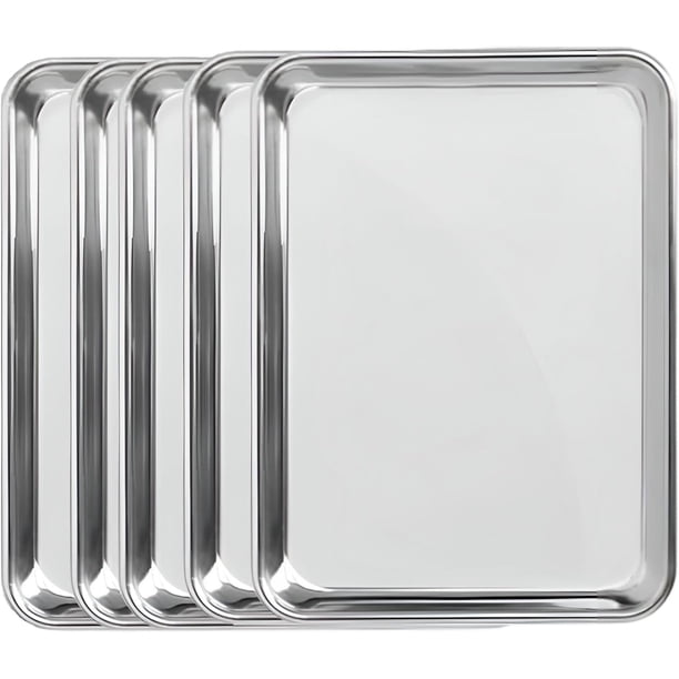 Set de 5 Charolas Bluelander para Hornear, 3 × 60 × 40 cm, Charola de Aluminio, Bandeja Antiadherente
