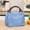 C002- Style B, variant on Lunch Bag Insulated, Small Insulated Lunch Bag, 10X8X5 In, Thermal Temperature Lock, Adult Daily Use, Blue White Stripes, 1 Pc