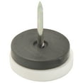 Super Sliders 11/16" Round Nail on Furniture Glides Plastic, White, 4