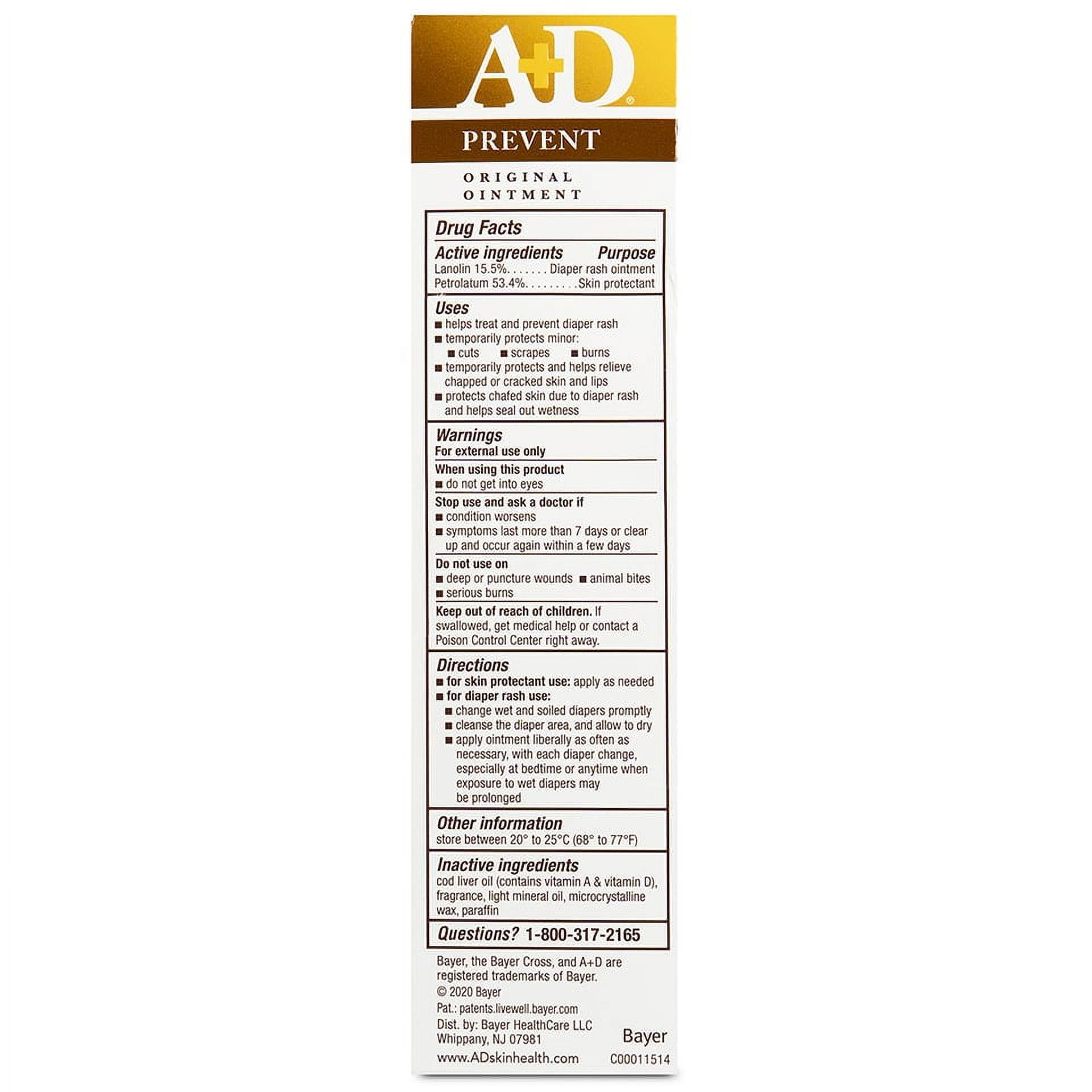 A + D Original Ointment, Diaper Rash & Skin Protectant - 4 oz tube (Pack of 6)