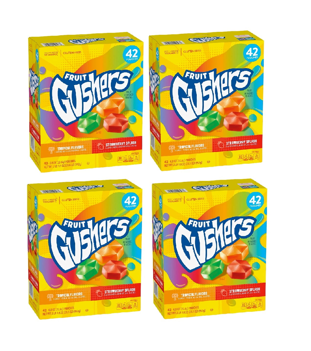 Gushers Strawberry Splash and Tropical Flavors (0.8 oz., 42 ct.) 4PK