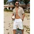 thumbnail image 4 of COOFANDY Men Black Button Down Shirt Short Sleeve Summer Shirt Casual Button Up Shirts for Men, 4 of 6