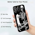 thumbnail image 2 of Skull and Cat Case for iPhone 14 Pro,Aesthetic Art Design Pattern Soft Full TPU Bumper Cover, 2 of 5