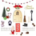 thumbnail image 1 of 1:12 casa de muñecas montaje de puerta de hadas mini casa de muñecas puerta de hadas decoración navideña casa de escena de luz, 1 of 5