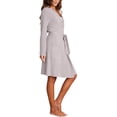 thumbnail image 2 of Barefoot Dreams CozyChic Lite Ribbed Robe, Dove Gray, Small-Medium, 2 of 3