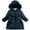 Navy, variant on Girls Winter Coat Long Sleeve Furry Hooded Warm Stylish Pearls Down Jackets Toddler Jacket RD1 6 Months-12 Months
