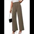 thumbnail image 1 of Pantalones de Trabajo Elásticos de Pierna para Mujer, Pantalones de Vestir de Cintura Alta, Pantalones Casuales de Negocios, Pantalones de Vestir Marrón L, 1 of 9