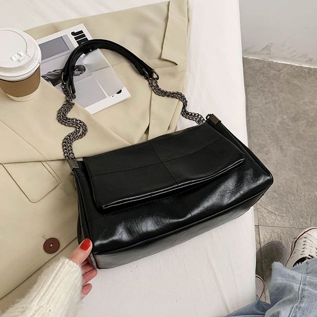 Bolso de mano grande de gran capacidad para mujer, bolso de mano con cadena, bolso de hombro bajo el brazo, otoño e invierno, 2023