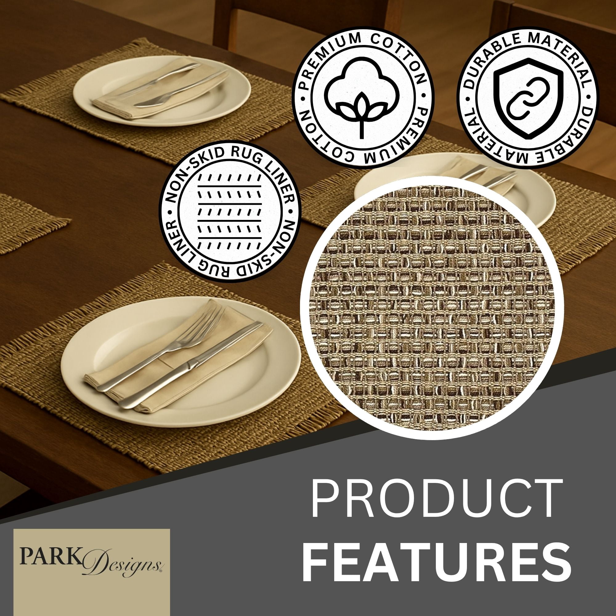 Park Designs Expresso Tweed Placemat Set of 4