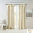 thumbnail image 3 of Champagne Twist Tab Curtain Panel - 50"X108" Faux Silk Window Treatment with Lining, Elegant Drapes, 3 of 6