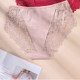 thumbnail image 3 of Culotte String pour Femmes, Taille Haute Sans Couture Respirante Dentelle Design Fin pour Usage Quotidien, Rouge TTTTG, 3 of 7