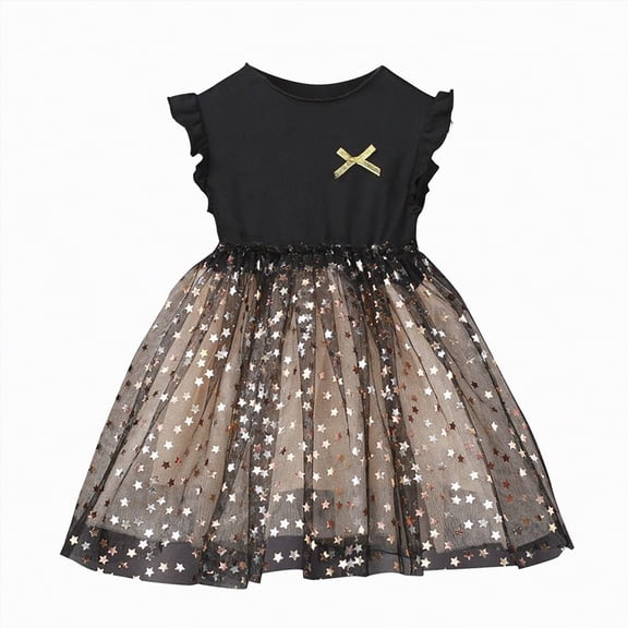 Hessimy Toddler Girl Sleeveless Casual Dress,summer everyday(Black,6-12 Months)