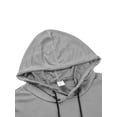 thumbnail image 3 of CVLIFE Mens Blouse Short Sleeve T Shirts Hooded Neck Summer Tops Simple Solid Color T-shirt Work Pullover Light Gray M, 3 of 5