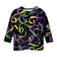 thumbnail image 5 of Mardi Gras Shirts Kids Boys Girls 3/4 Sleeve T-Shirt Casual Crewneck Funny Graphic Print Tees Tops Carnival Party Shirt Summer Clothes Dark 10-11 Years, 5 of 5