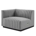 thumbnail image 4 of Modway Conjure Channel Tufted Upholstered Fabric 4-Piece Sofa in Black Light Gray, 4 of 10