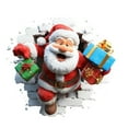 thumbnail image 2 of SugarBloom Christmas Wall Decals Creative Breaking Wall Santa Gift Box Design, Bedroom Living Room Entryway Home Decoration, Removable Festive Holiday Wall Stickers,, 2 of 5