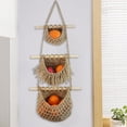thumbnail image 5 of Hanging Fruit Baskets 3 Tier Wall Storage Organizer, Handwoven Door Basket Large Capacity Vertical Storage Decor, Produce Snack Organizer for Kitchen Living Room Bathroom Pantry, 5 of 6