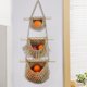 thumbnail image 5 of Cesta Colgante para Frutas de 3 Niveles, de Yute Tejido a Mano, Organizador de Pared | Cajas de Almacenamiento para Puerta de Gran Capacidad | Material de Algodón Ecológico | Decoración para Cocina,, 5 of 6
