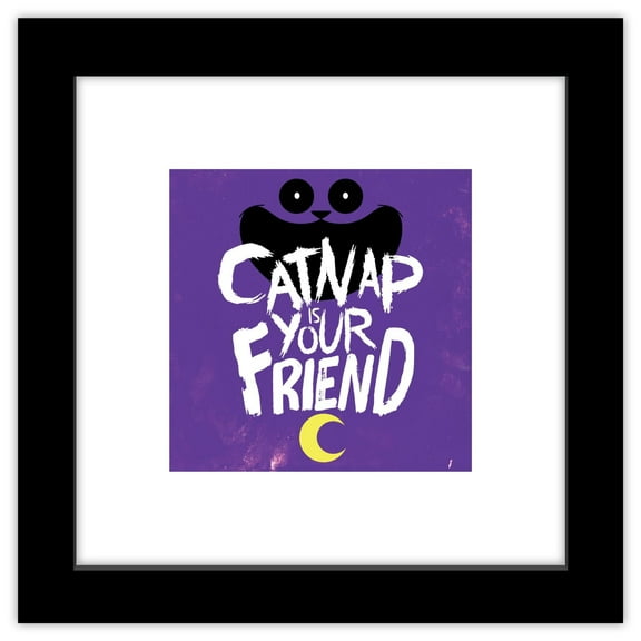 Gallery Pops Poppy Playtime: Chapter 3 - Cat Nap Is Your Friend Wall Art, Black Framed Version, 12" x 12"