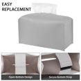 thumbnail image 4 of 2Pcs Tissue Box Covers Rectangular PU Leather Tissue Box Holder with Bottom Belt Decorative Facial Napkin Holder Waterproof Facial Paper Organizer Foldable Tissue Case Cube for Home, 4 of 8