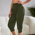 thumbnail image 5 of Diufon Capris Pants for Womens Casual Elastic High Waist Pants Solid Color Bottom Pants, 5 of 7