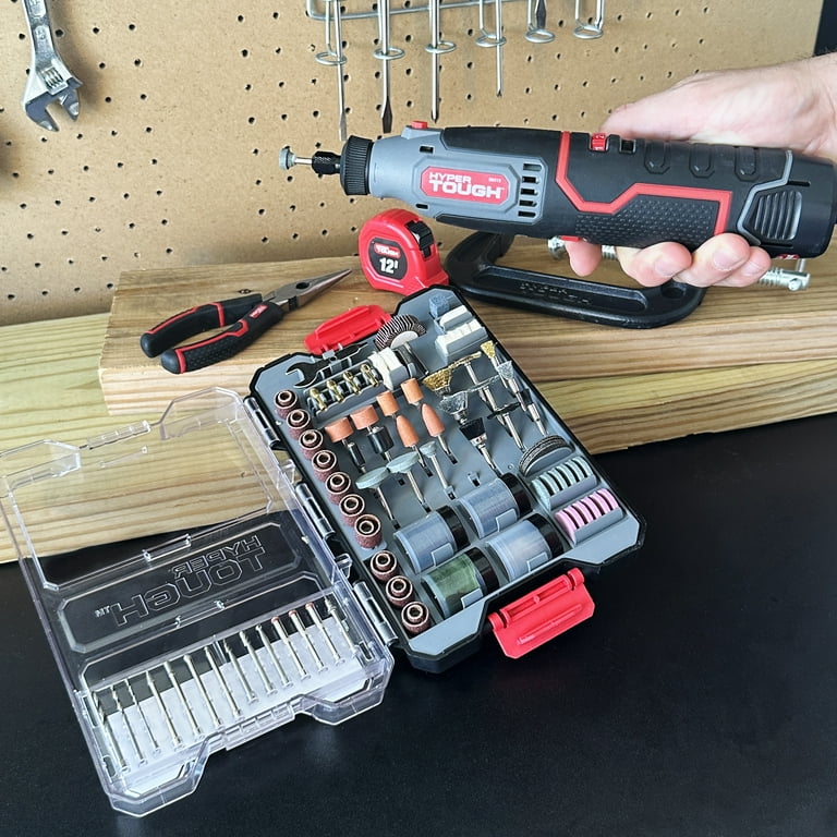 Hyper Tough Rotary Accessory Kit 200 Pieces in Click Fit Case for