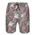 thumbnail image 3 of Susaid Rose Flowers Print Men's Swim Trunks Hawaiian Bathing Mesh Lining Suit Swimsuits Beach Shorts with Pockets-XX-Large, 3 of 6