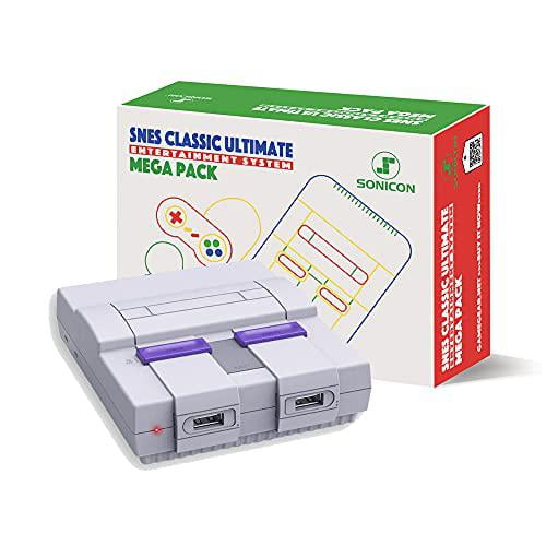 sonicon preloaded snes classic edition mini retro console compatible with nintendo nes, nintendo, sega genesis emulator, collection of nes & snes games hdmi 1080p (snes, 8598 games) - Walmart.com