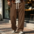 thumbnail image 3 of Homeyce Waffle Sweatpants Men Drawstring Wide Leg Baggy Pants Lightweight Breathable Hiking Sweatpant Mens Lounge Pant,Brown XL, 3 of 6