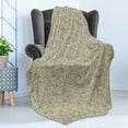 thumbnail image 4 of Daisy Soft Flannel Fleece Throw Blanket, Cluster of Chamomile Flowers Image as Overlapped Petals Gardening Theme, Cozy Plush for Indoor and Outdoor Use, 50" x 70", Yellow and Pale Grey, by Ambesonne, 4 of 5