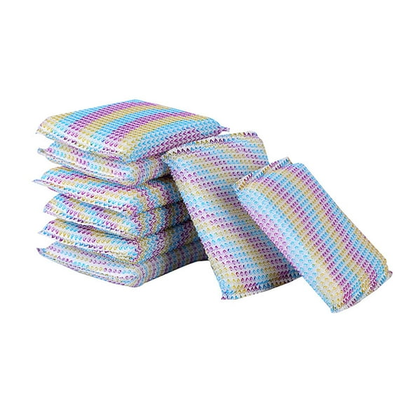 12pcs/set Soft Sponge Scouring Pads Dish Bowl Kitchen Cleaning Scrub Scrubber Pad