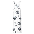 thumbnail image 4 of Jumpsuits for Women Plus Size Wide Leg Ladies Casual Cotton Linen Strap Baggy Pocket Long Jumpsuits Overalls Summer Formal Dog Paws Print Crewneck Sleeveless Maxi Rompers White xl, 4 of 4