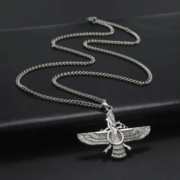 Ahura Mazda Pendant Necklace for Men Zoroastrianism Amulet Jewelry Gift