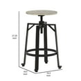 thumbnail image 5 of Benjara Xin 22-27 Inch Barstool, Set of 2, Adjustable Height, Light Brown, Black, 5 of 5