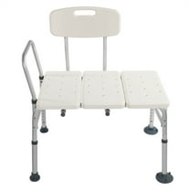 Medical Bathroom Safety Shower Tub Aluminium Alloy Bath Chair Transfer Bench with Wide Seat, White