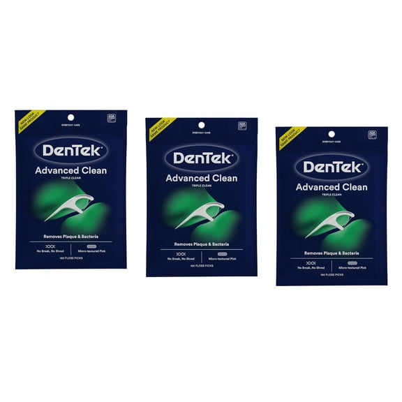 3 Pack - DenTek Triple Clean Floss Picks Mouthwash Blast 150 Each (Packaging May Vary)